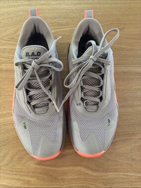 R.A.D. Women's Athletic Running Shoes in Taupe with Coral Accents